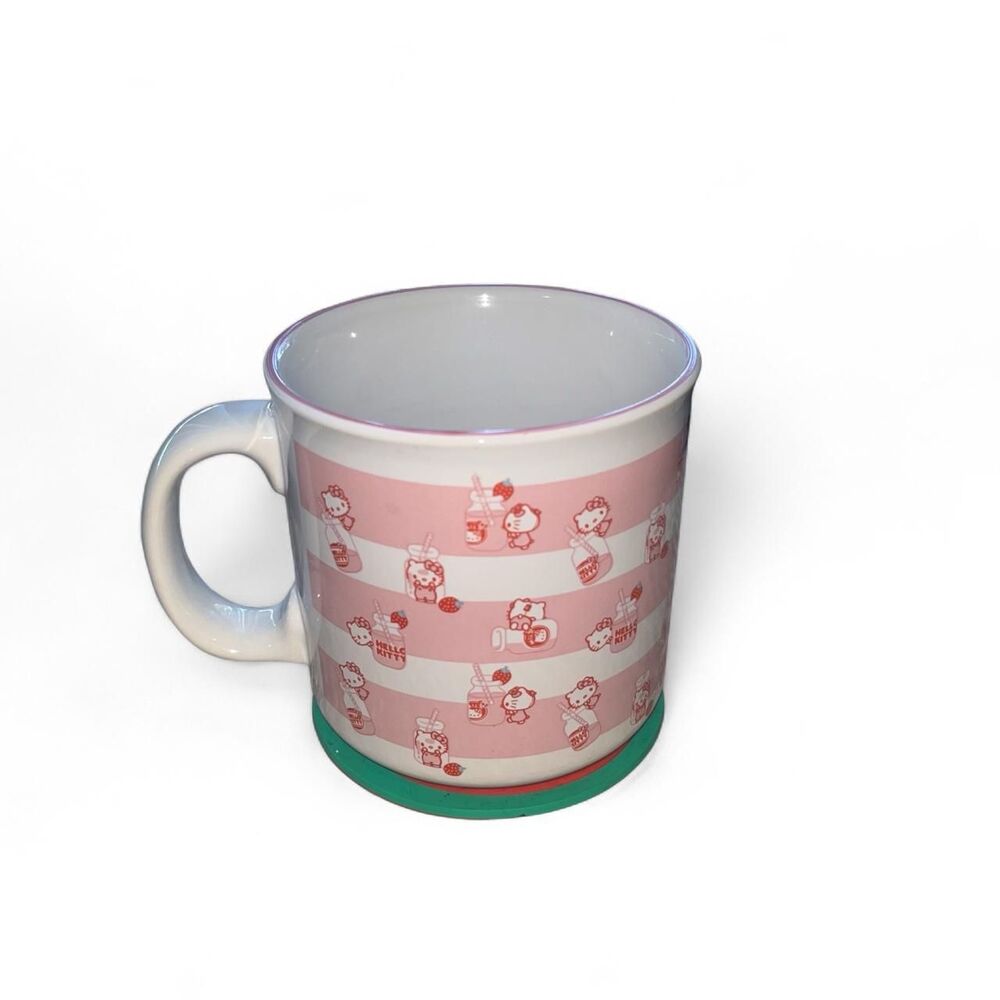 Sanrio Hello Kitty Pink and White Strawberry Milk Coffee Mug